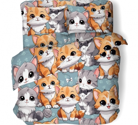 Поплин Нежный кот, ширина 1,5м